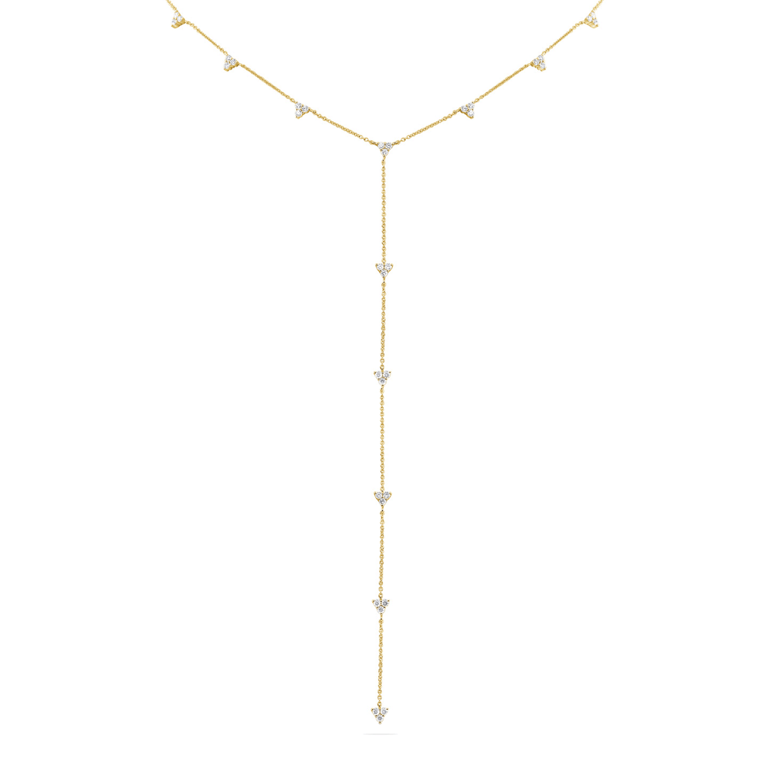 14k Yellow Gold and Diamond .77 Total Weight Y Necklace