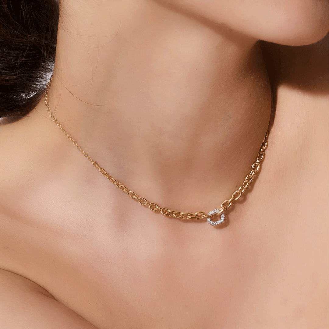 Walters Faith Morrell 18k Yellow Gold and Diamond Graduated Link Necklace