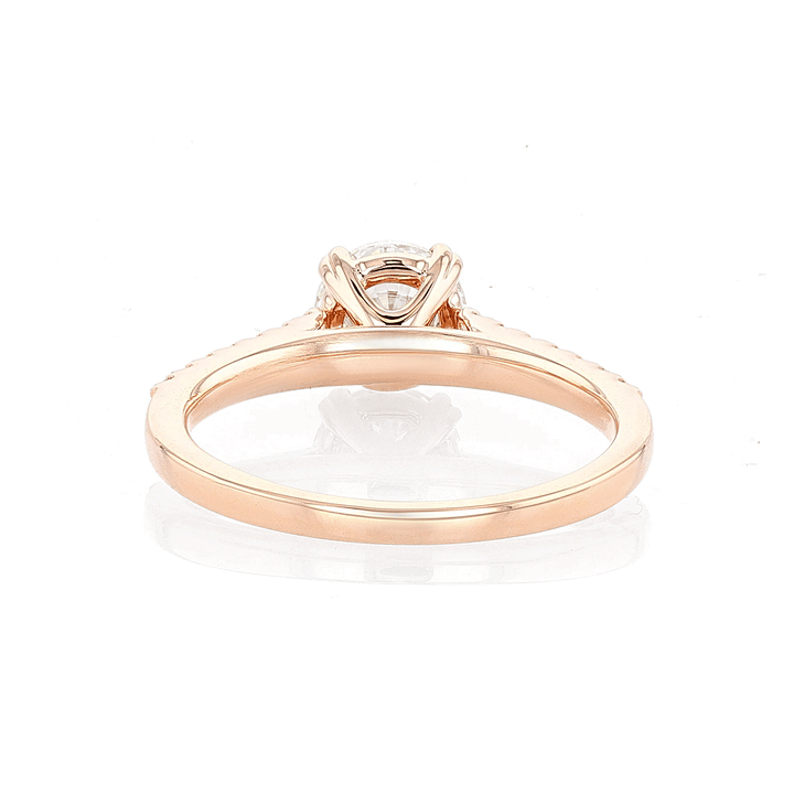 Hamilton Cherish Collection 18k Rose Gold and 1.04 Total Weight Diamond Micro Prong Engagement Ring