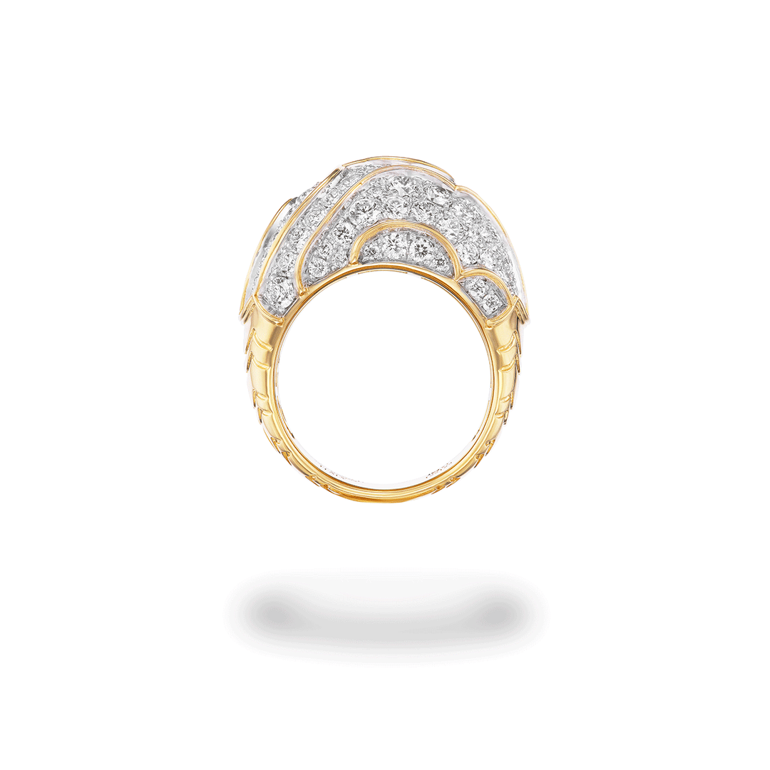 Marina B Onda 18k Yellow Gold Bombe Diamond Ring
