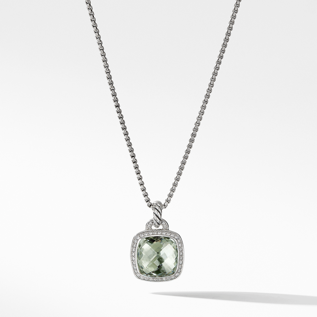 David Yurman Albion Pendant with Prasiolite and Diamonds, 14mm