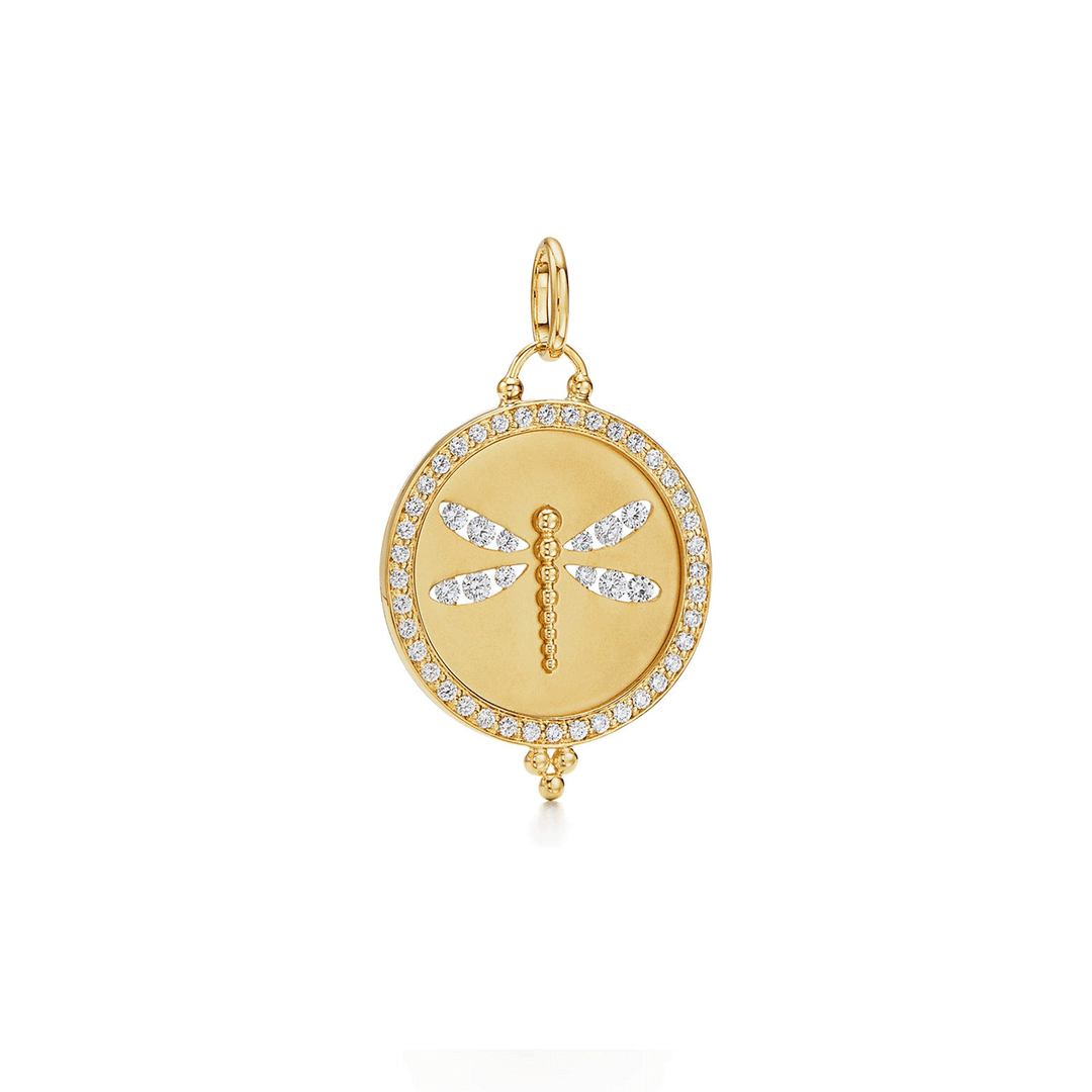 Temple St. Clair 18k Yellow Gold Gragonfly Cutout Pendant