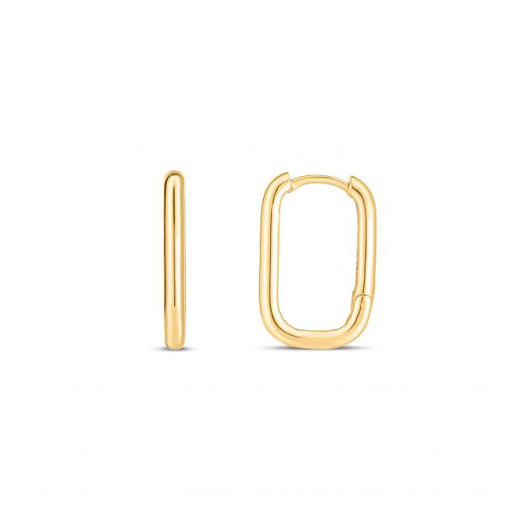 14k Yellow Gold 19mm Paperclip Huggie Hoops