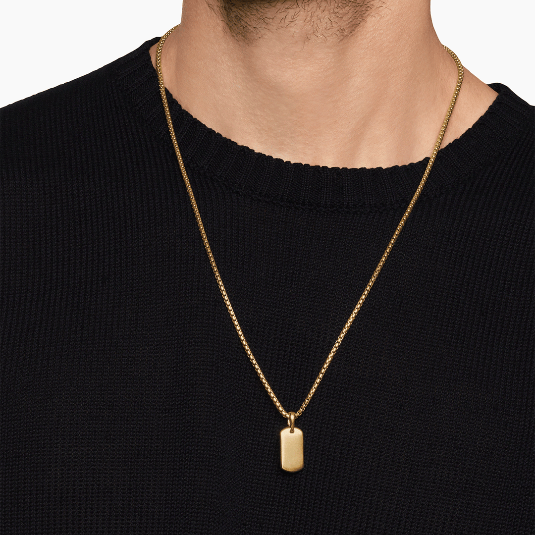 David Yurman Chevron Tag in 18k Yellow Gold