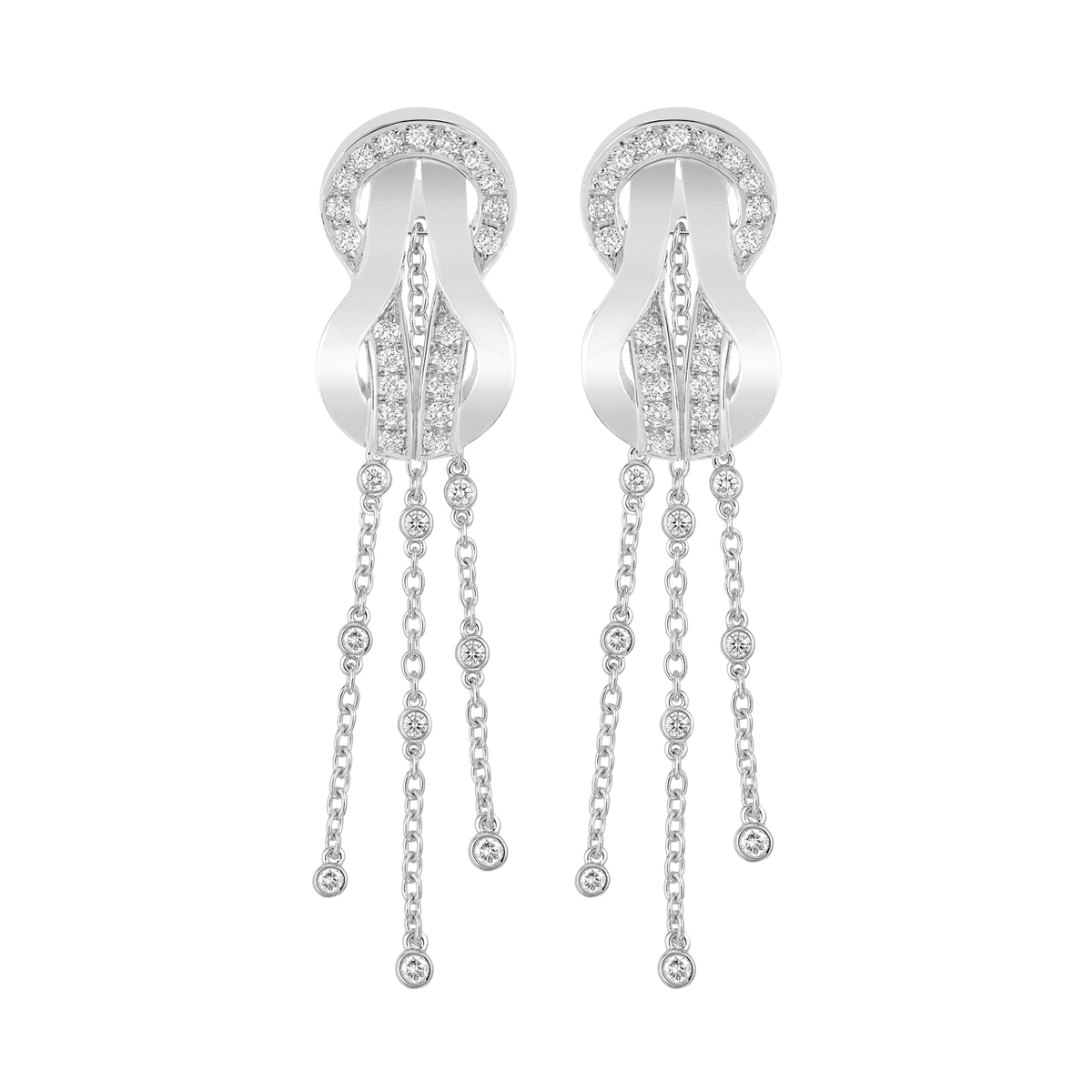 FRED Chance Infinie 18k White Gold and Diamond Earrings