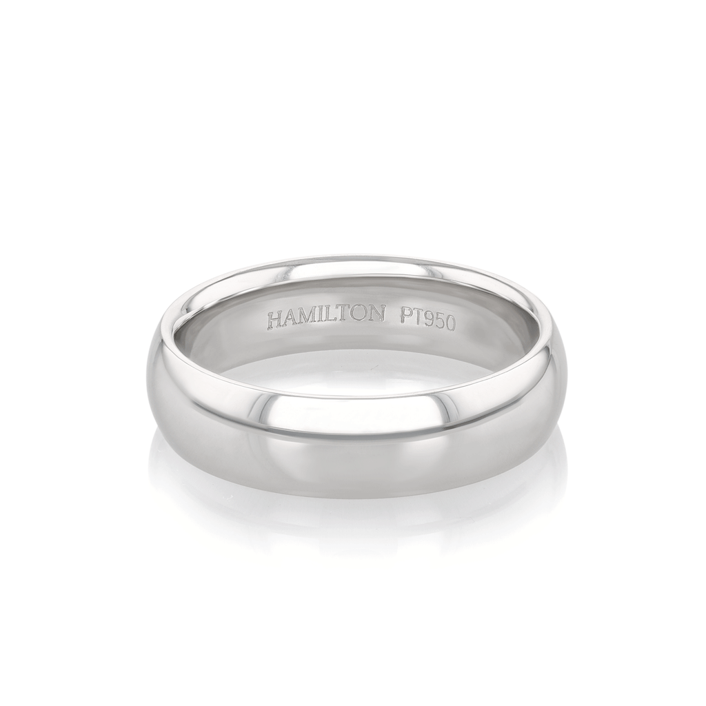 Hamilton Collection Platinum 6mm Comfort Fit Wedding Band