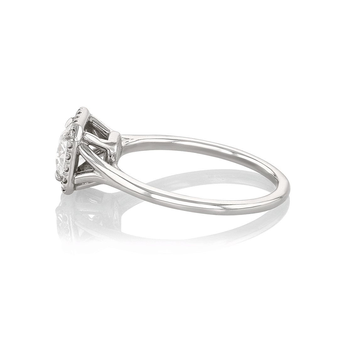 Hamilton Lisette Collection Platinum and 0.72 Total Weight Cushion Diamond Engagement Ring