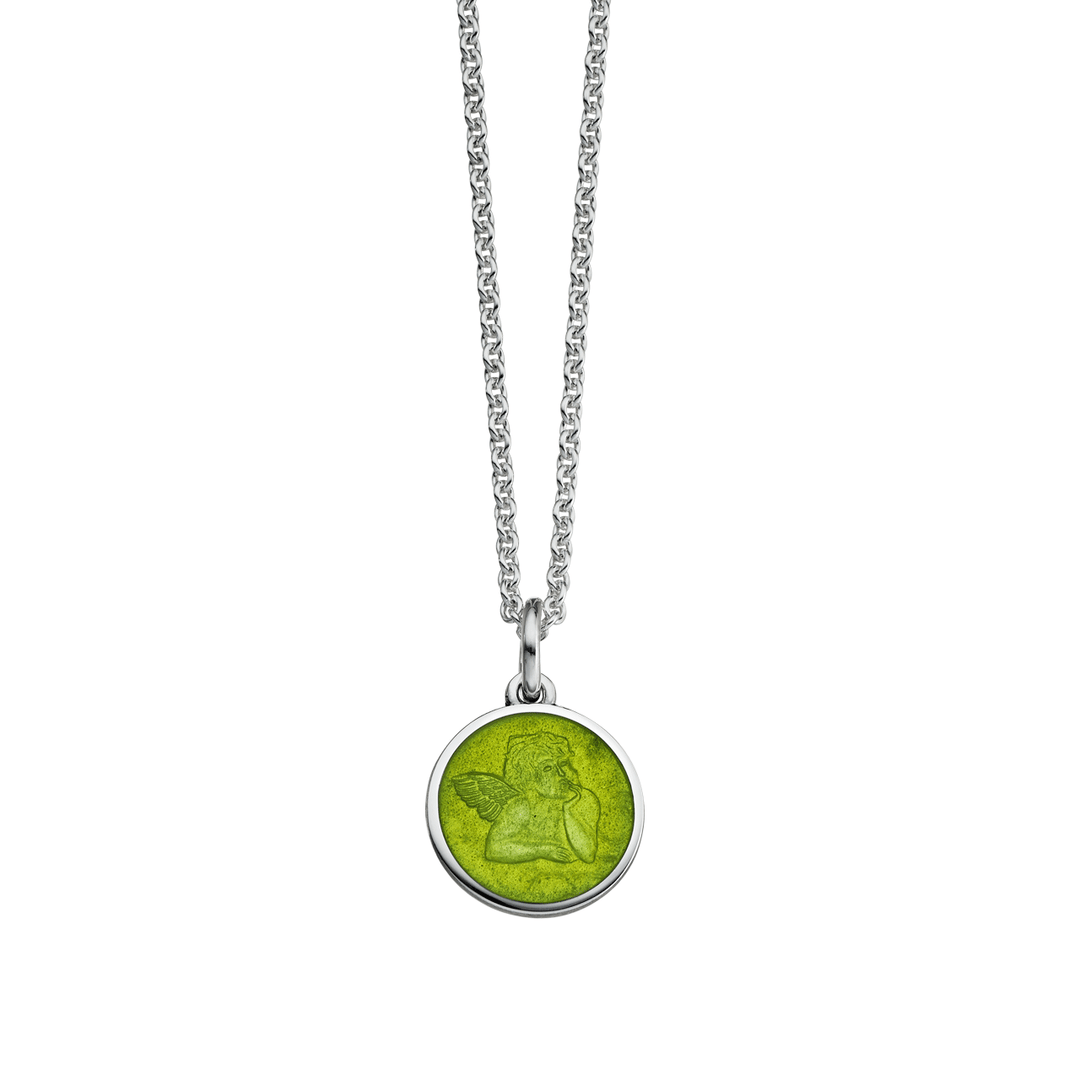 Guardian Angel Kiwi Enamel Pendant
