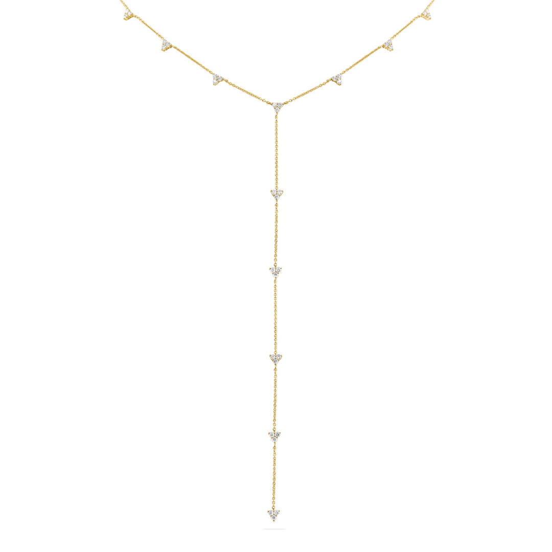 14k Yellow Gold and 0.77 Total Weight Diamond Y Necklace