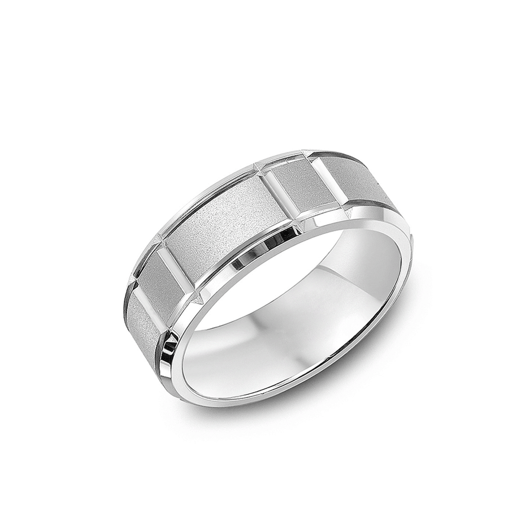 Hamilton Collection 14k White Gold 7mm Wedding Band