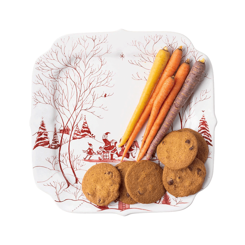 Juliska Country Estate Winter Frolic Ruby Santa's Cookie Tray