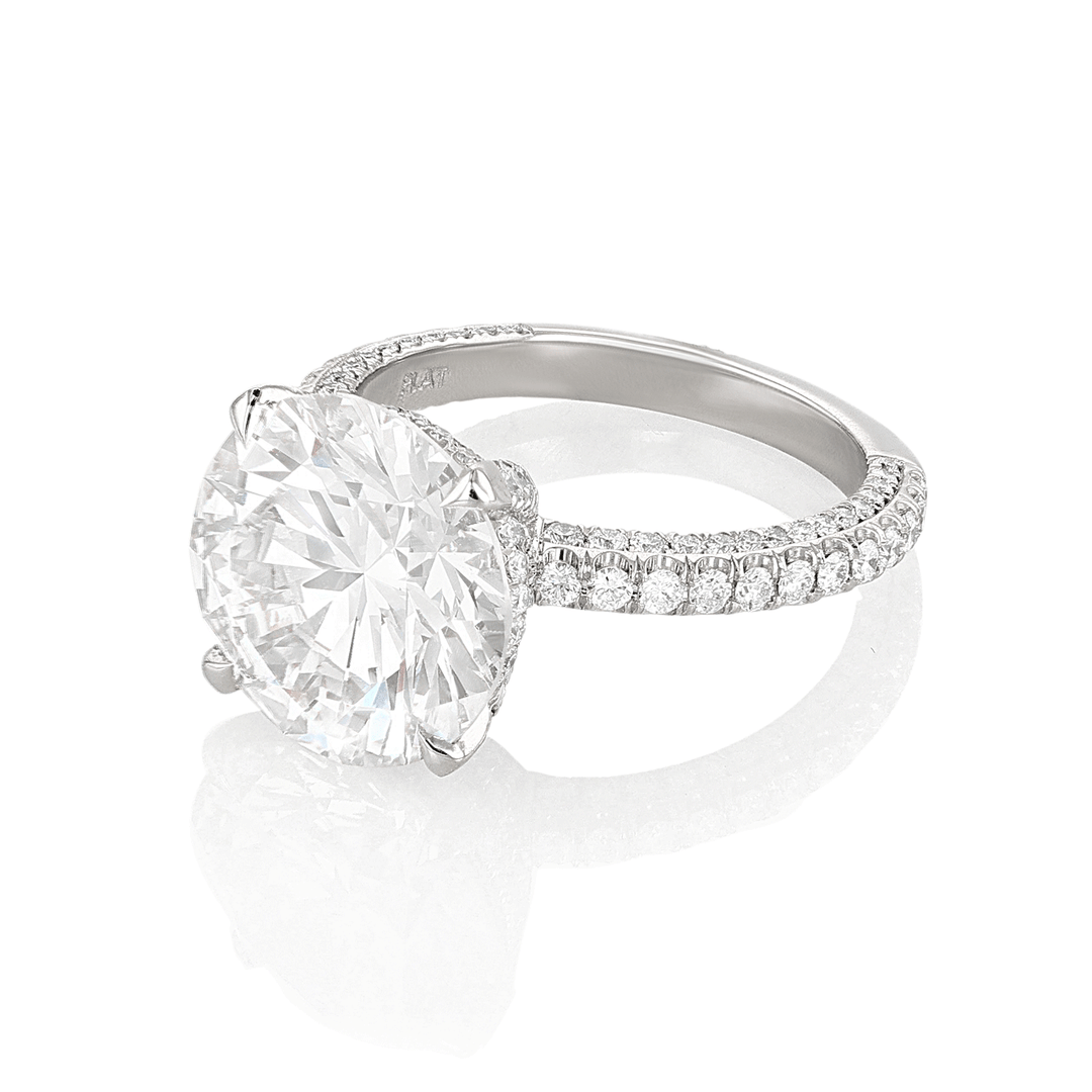 Private Reserve Platinum and Round Diamond 6.57 Total Weight Engagement Ring