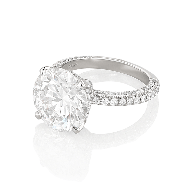 Private Reserve Platinum and Round Diamond 6.57 Total Weight Engagement Ring