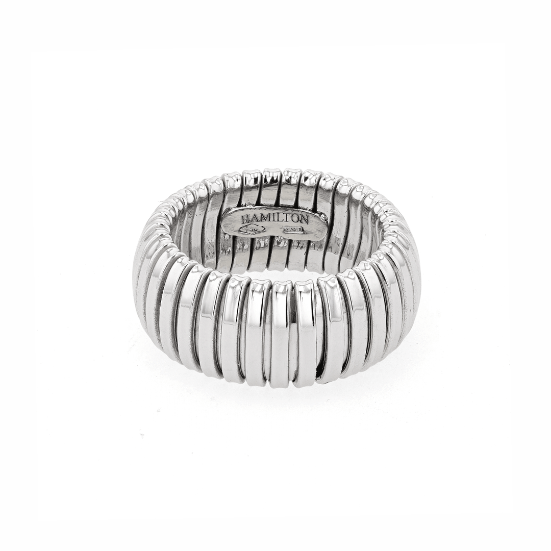 Hamilton 1970's Collection 18k White Gold 10mm Woven Cobra Ring