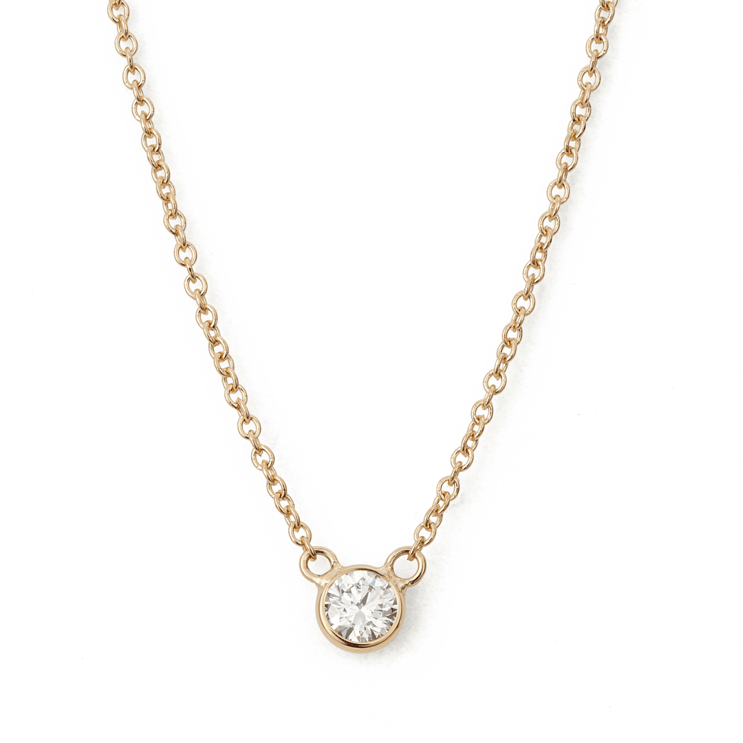 14k Yellow Gold Childs First Hamilton Diamond Necklace