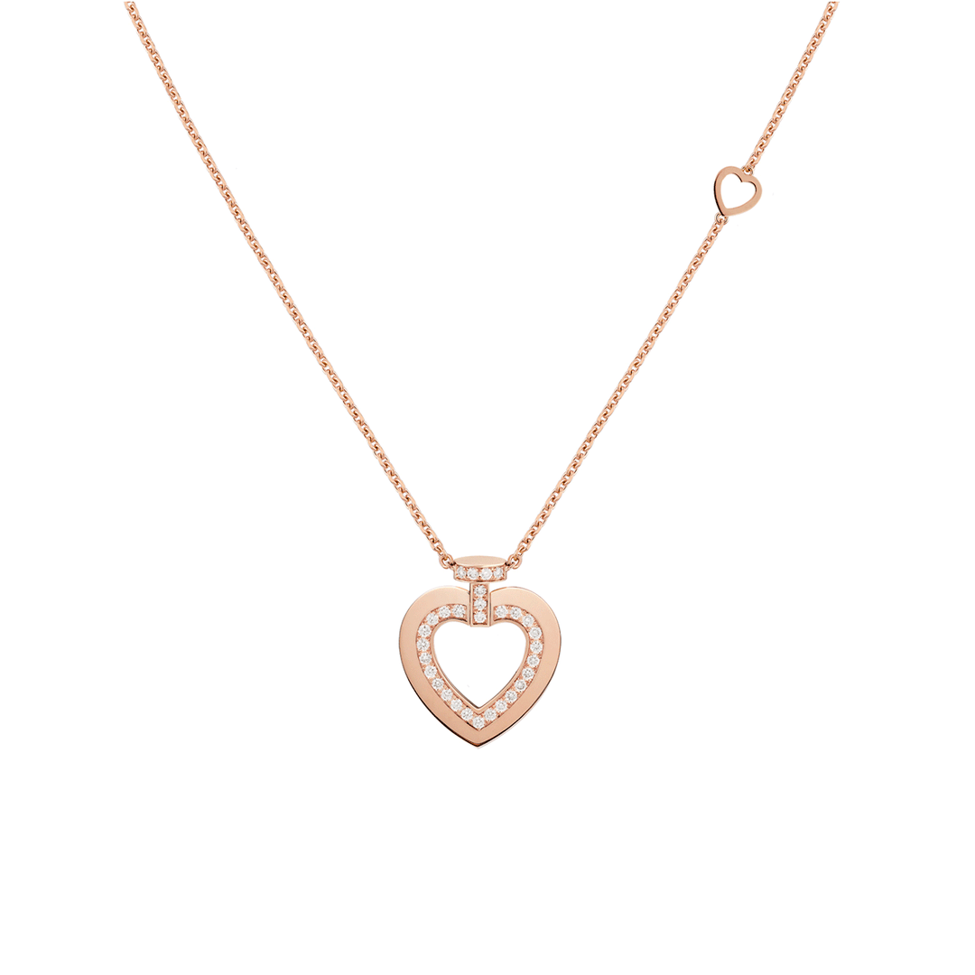 Fred Pretty Woman 18k Rose Gold and Pave Diamond MM Heart Pendant, Exclusively at Hamilton Jewelers