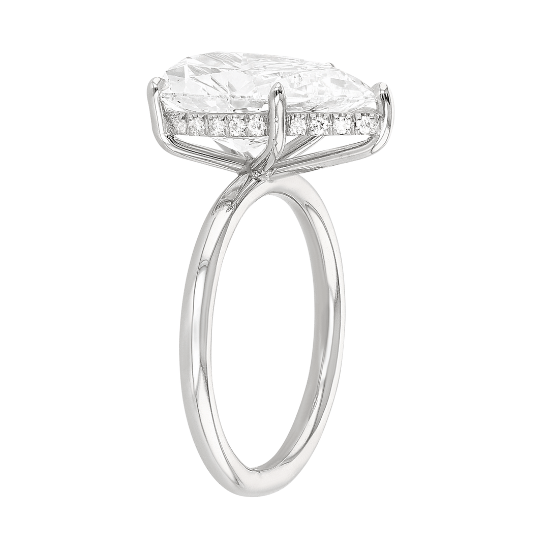 The Hamilton Silhouette Platinum and 5.02 Total Weight Pear Shape Diamond Engagement Ring