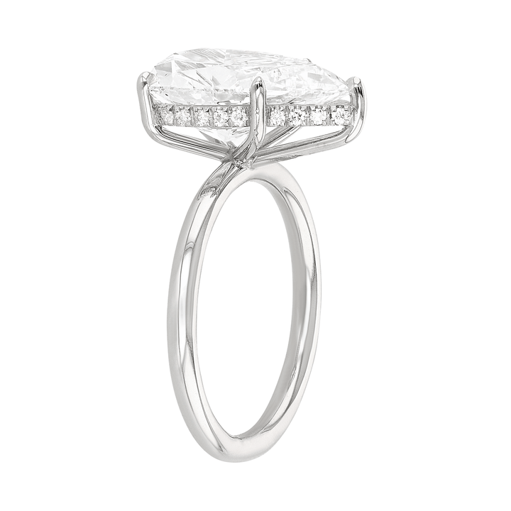 The Hamilton Silhouette Platinum and 5.02 Total Weight Pear Shape Diamond Engagement Ring