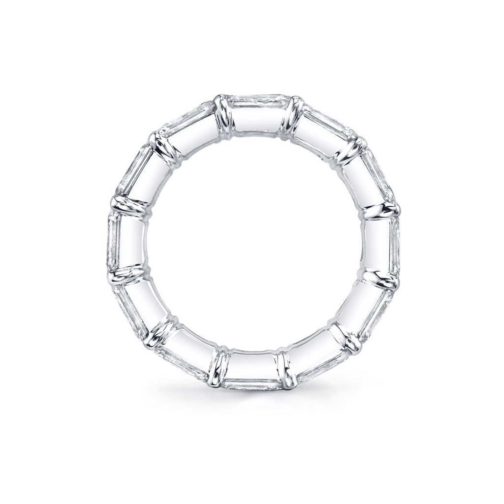 Platinum and 3.20 Total Weight Emerald Cut Diamond Eternity Band