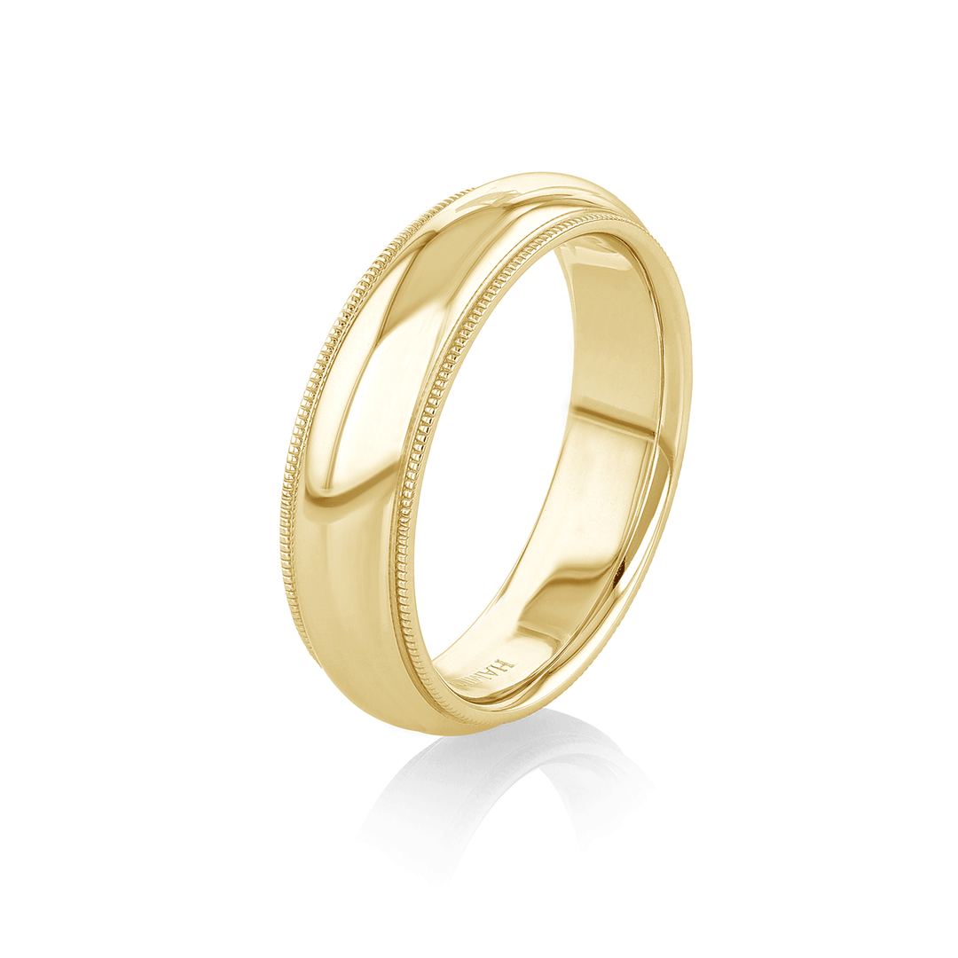 Hamilton Collection 14k Yellow Recycled Gold 6mm Milgrain Comfort Fit Wedding Band