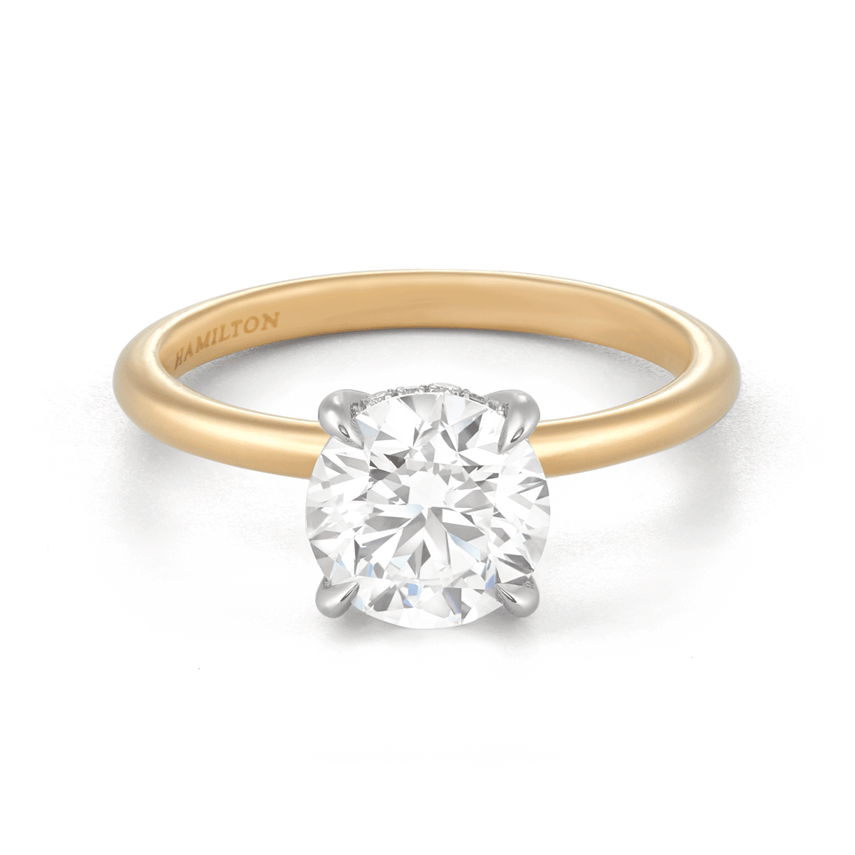 Hamilton Silhouette Collection 18k Yellow Gold and 2.26 Total Weight Diamond Engagement Ring