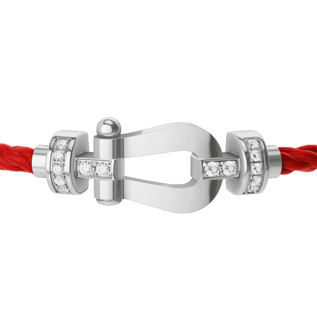 FRED Red Cord Bracelet with 18k Half Diamond MD Buckle, Exclusively at Hamilton Jewelers