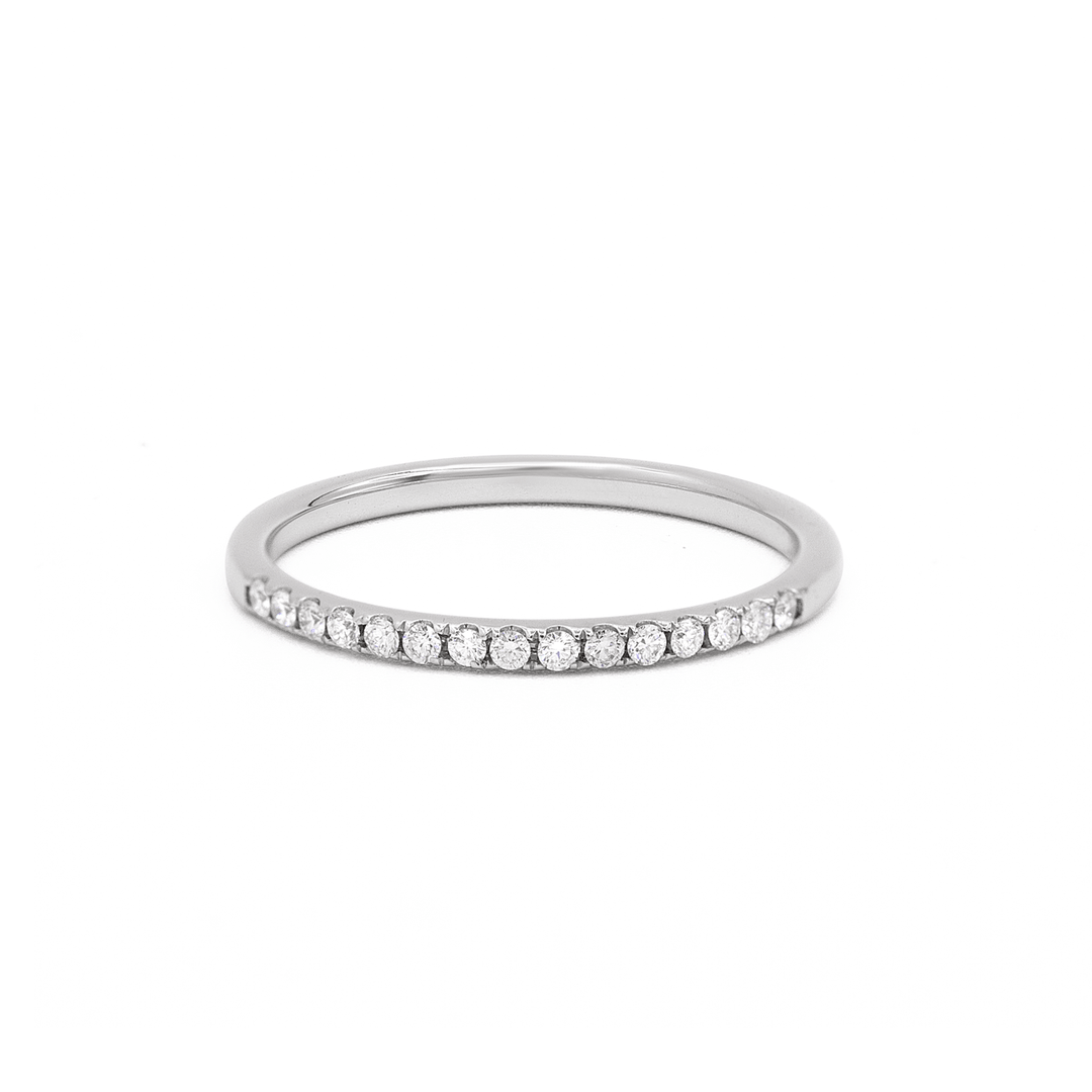 Lisette 18k White Gold .15 Total Weight Diamond Half Way Band