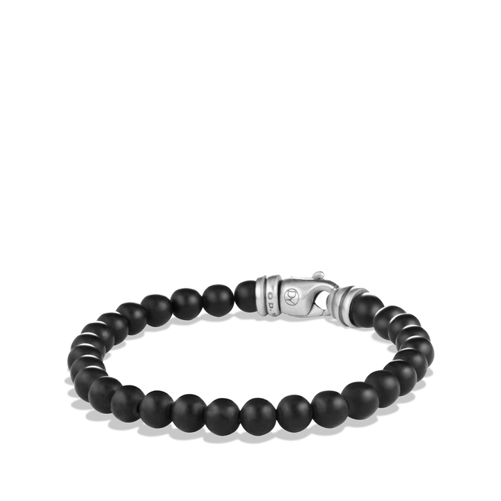 David Yurman Spiritual Beads Bracelet Sterling Silver with Black Onyx, 6mm