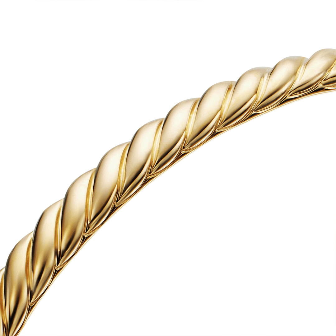 David Yurman Sculpted Cable Bangle Bracelet in 18k Yellow Gold, 4.6mm
