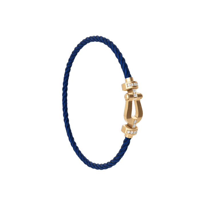 FRED Navy Cord Bracelet with 18k Half Diamond MD Buckle, Exclusively at Hamilton Jewelers