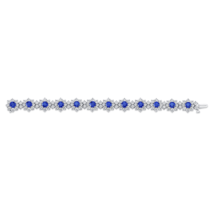 Private Reserve 18k Gold Sapphire 8.51 Total Weight and Diamond Bracelet