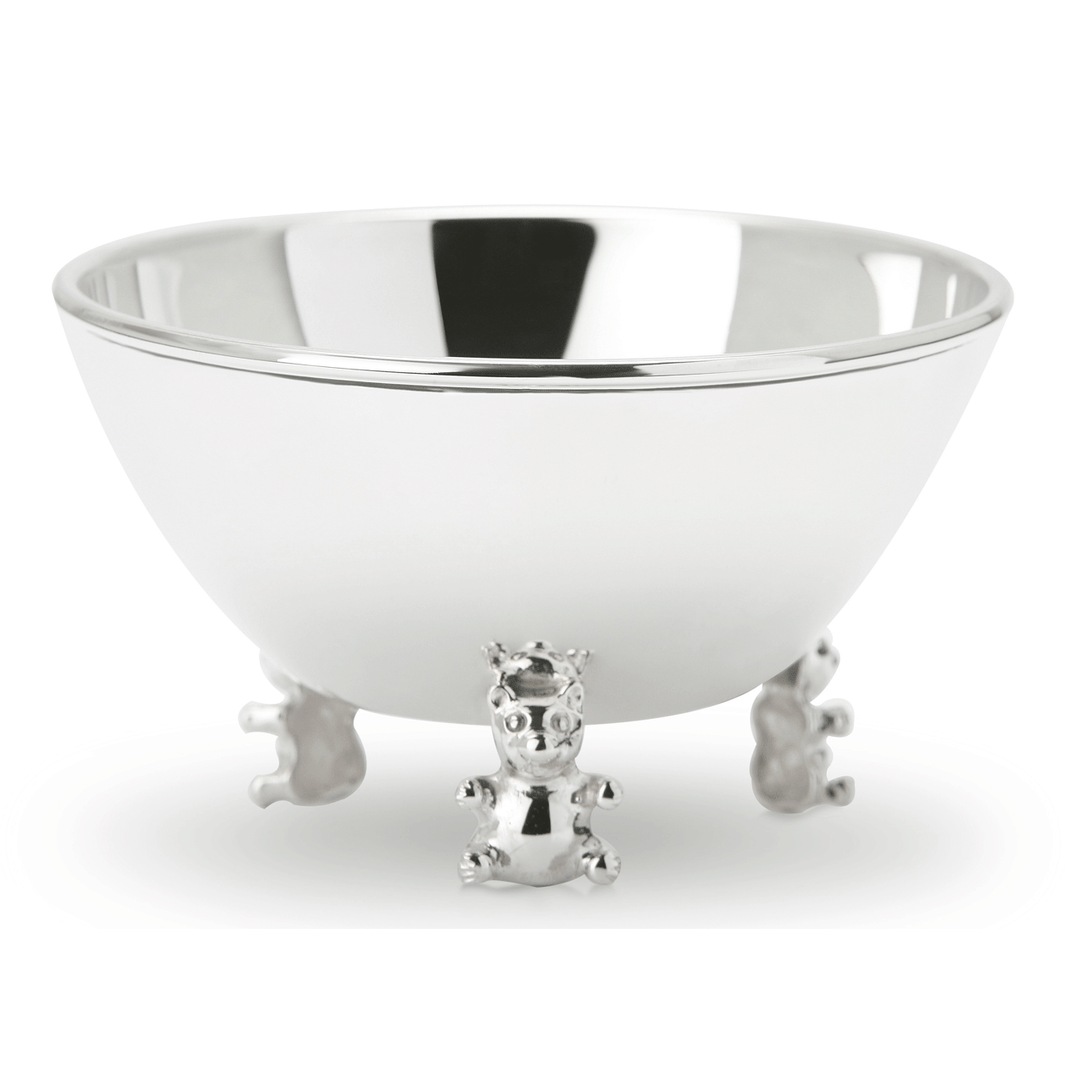 Sterling Silver Teddy Bear Feeding Bowl