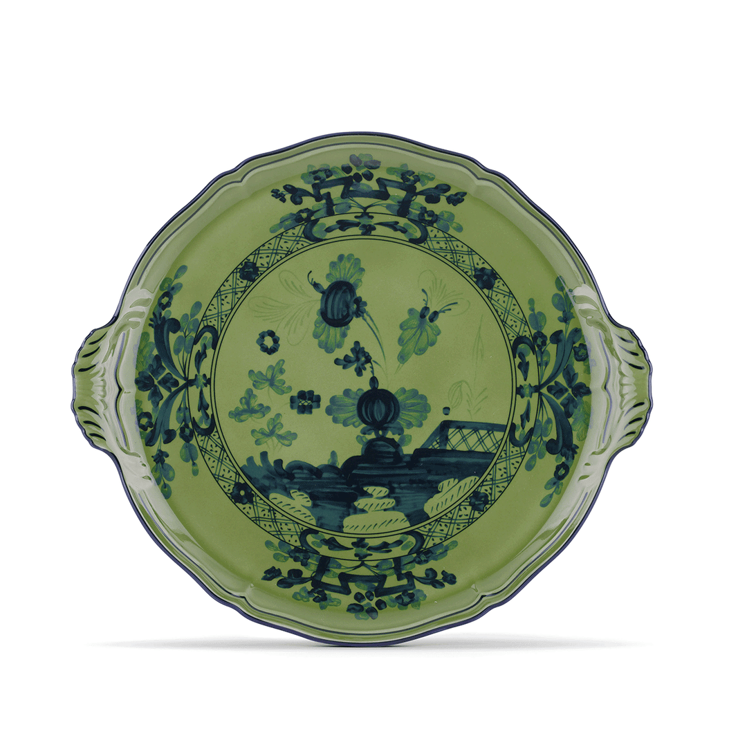Ginori 1735 Oriente Italiano Malachite Cake Plate