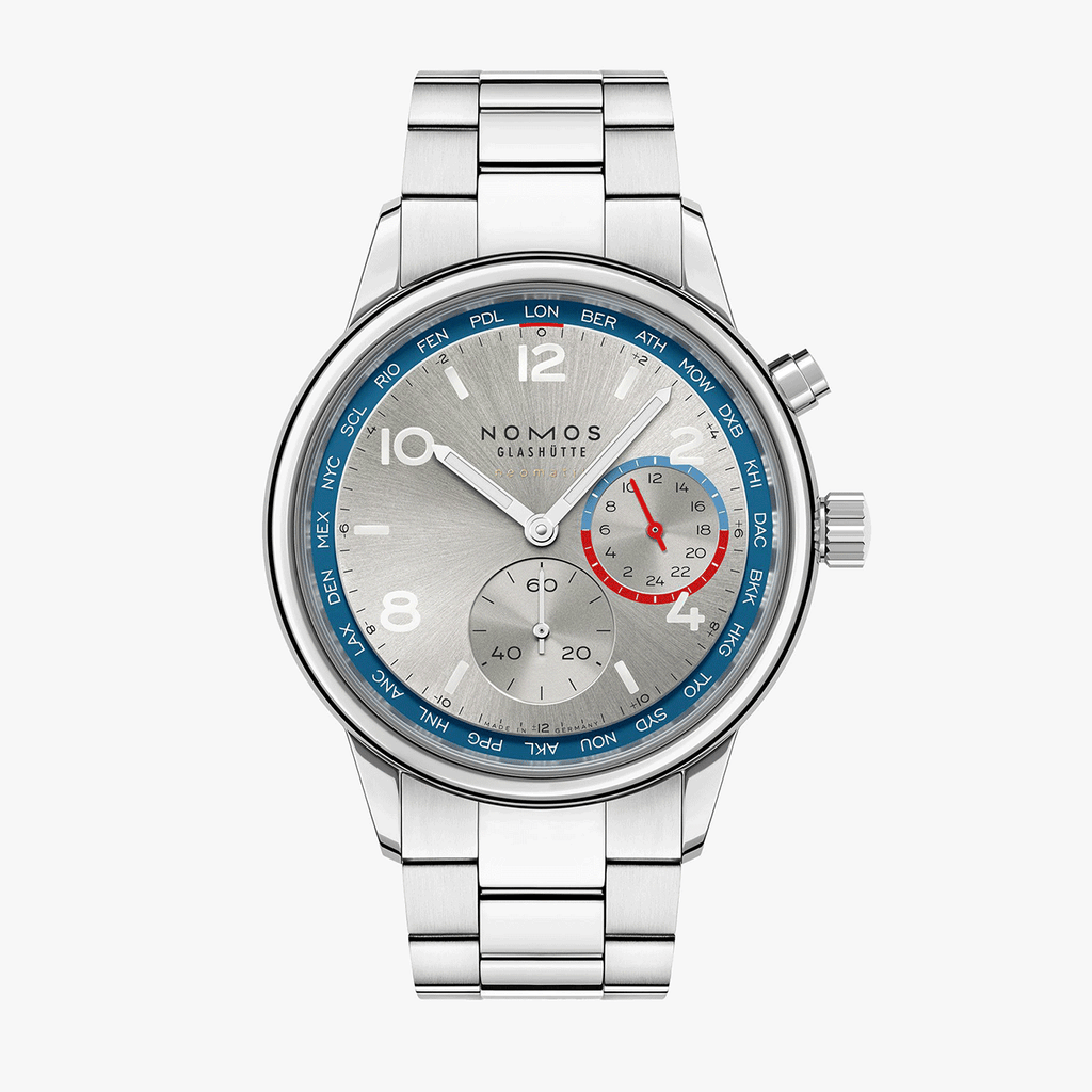 Nomos Club Sport Neomatik Worldtimer Silver #791