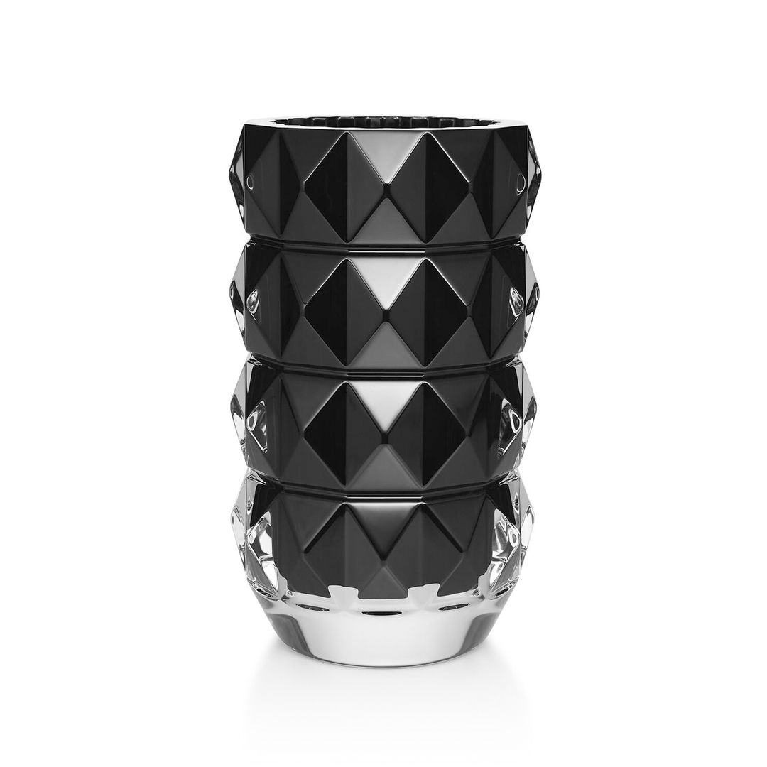 Baccarat Louxor Round Tall Black Vase