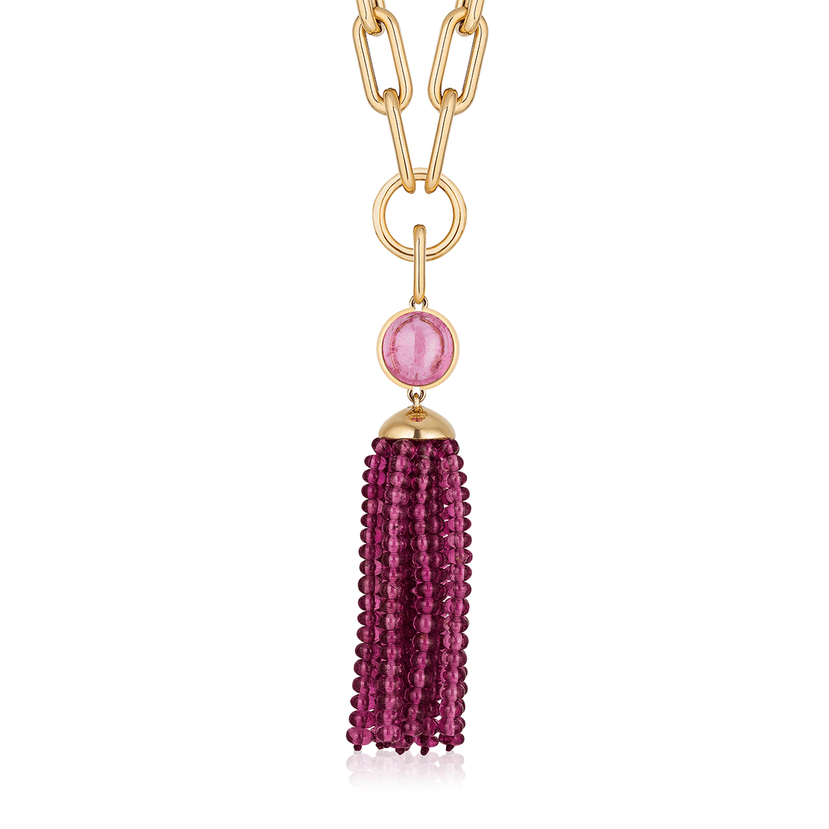 Goshwara G-One 18k Yellow Gold and Rubelite Pink Tourmaline Pendant