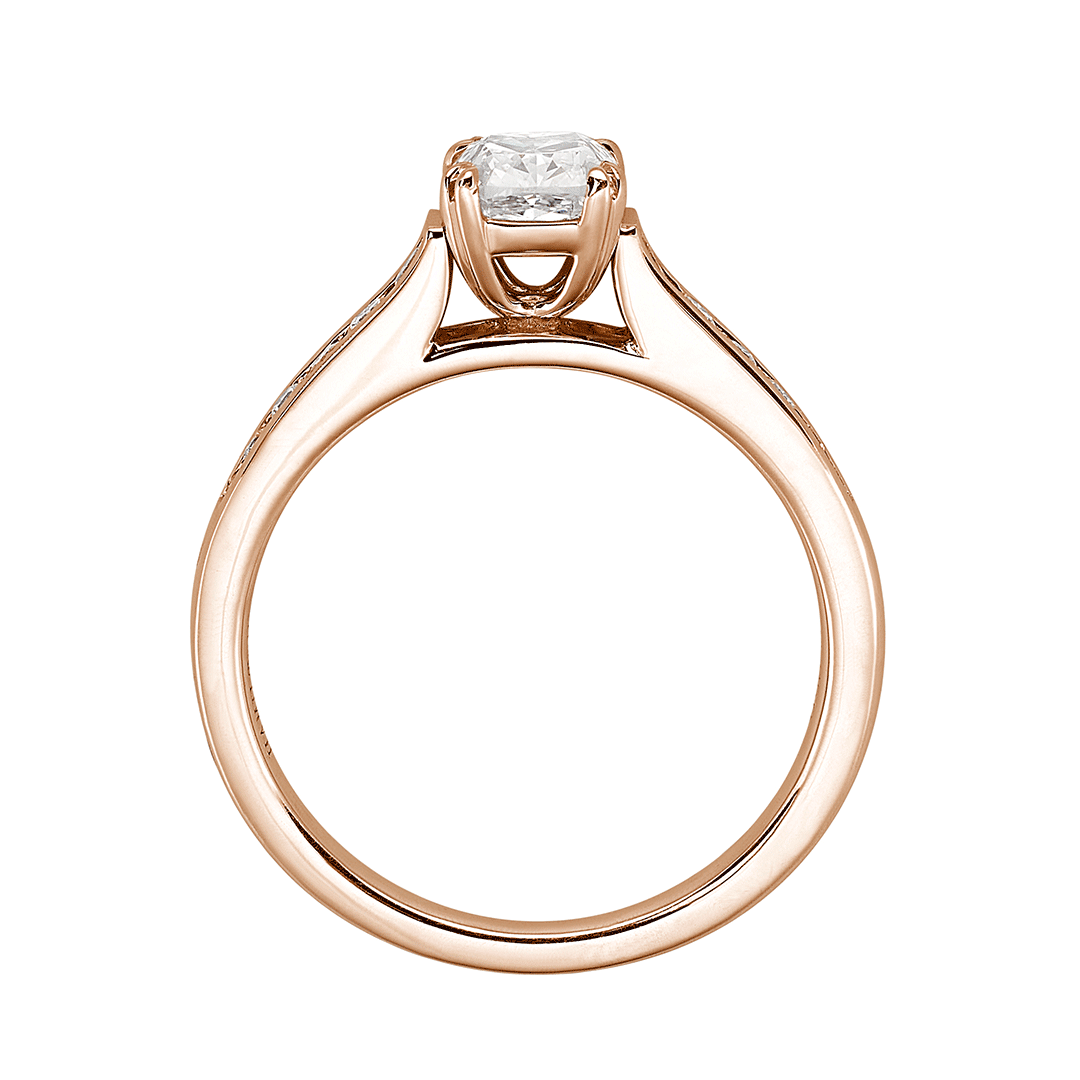 Hamilton Cherish Collection 18k Rose Gold and 0.21 Total Weight Diamond Channel Set Mounting Ring
