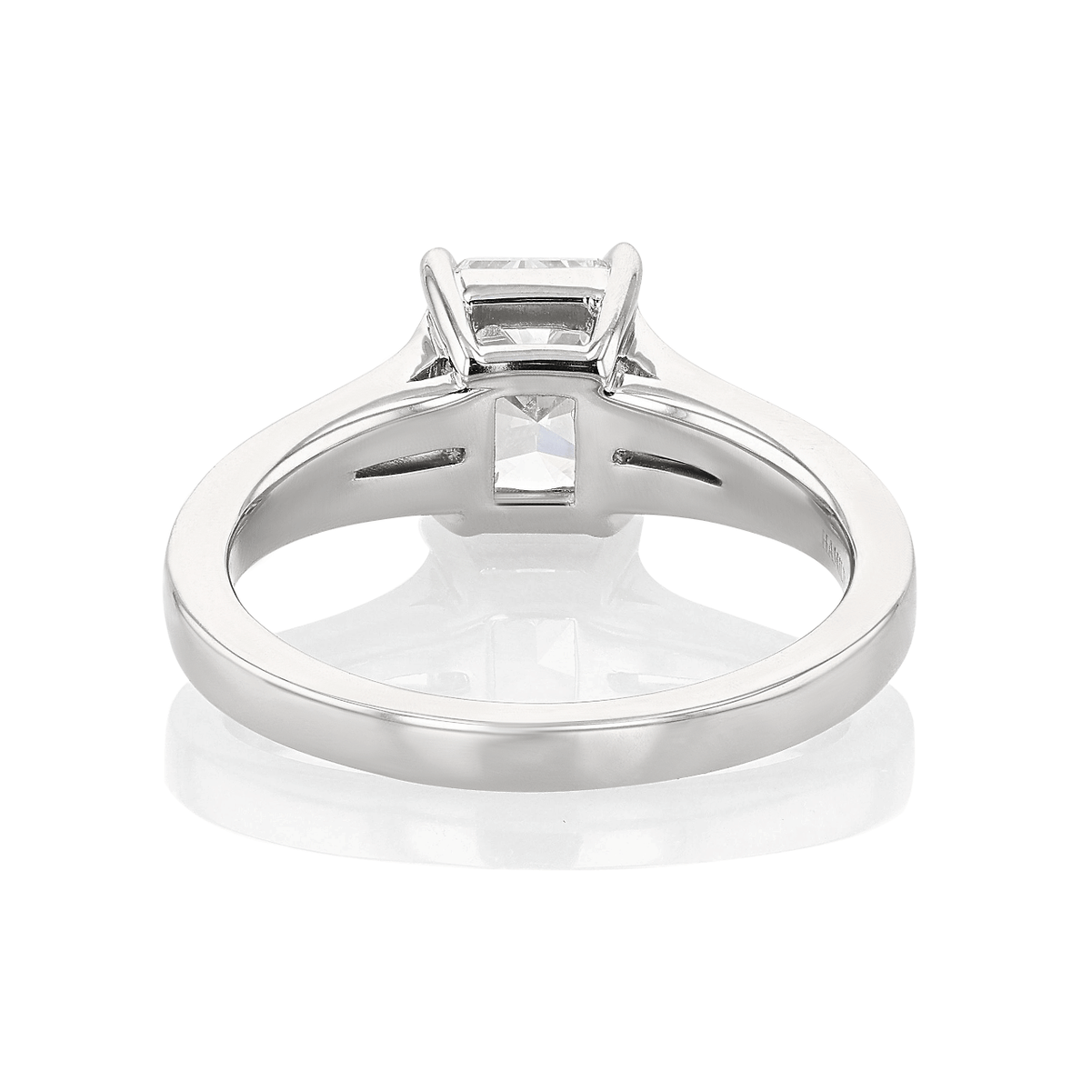 Platinum and Radiant Cut Diamond 1.70 Total Weight  Engagement Ring