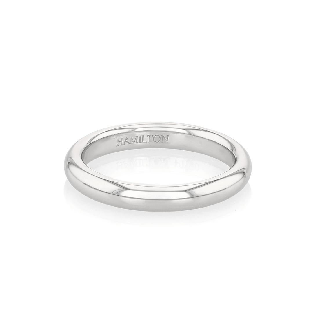 Hamilton Collection 14k White Recycled Gold 3mm Comfort Fit Wedding Band
