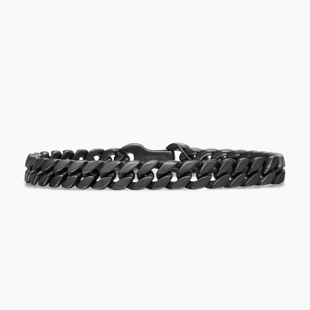 David Yurman Curb Chain Bracelet Black Titanium, 8mm