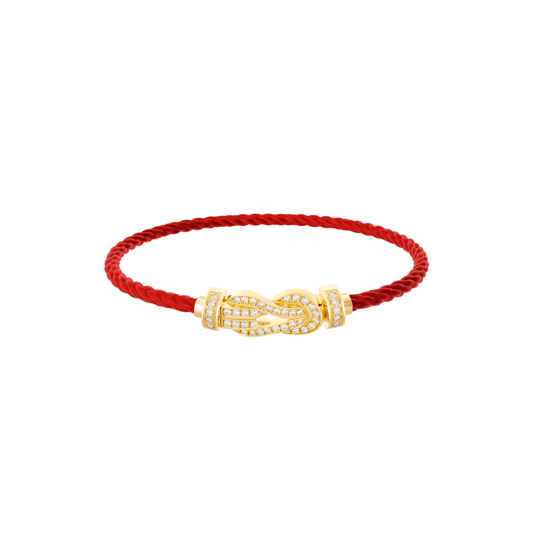 FRED Red Cord 18k Yellow Gold MD Full Diamond Chance Infinie Buckle, Exclusively at Hamilton Jewelers