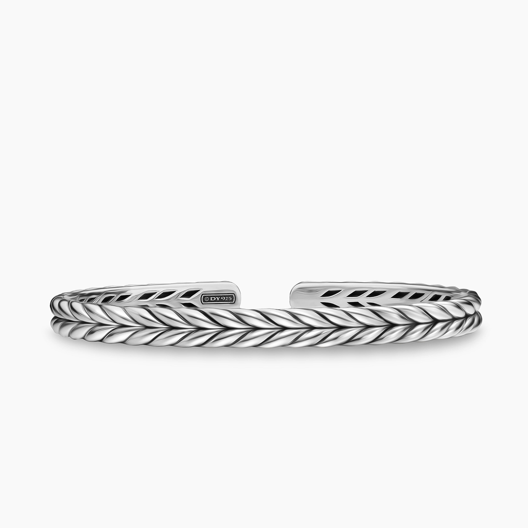 David Yurman Chevron Flex Bracelet Sterling Silver, 6.4mm