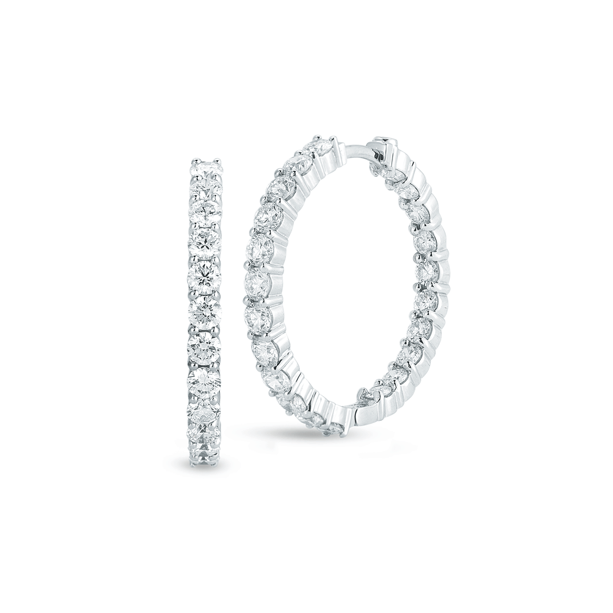 Roberto Coin Perfect Diamond Hoops 18k White gold 28mm Hoops
