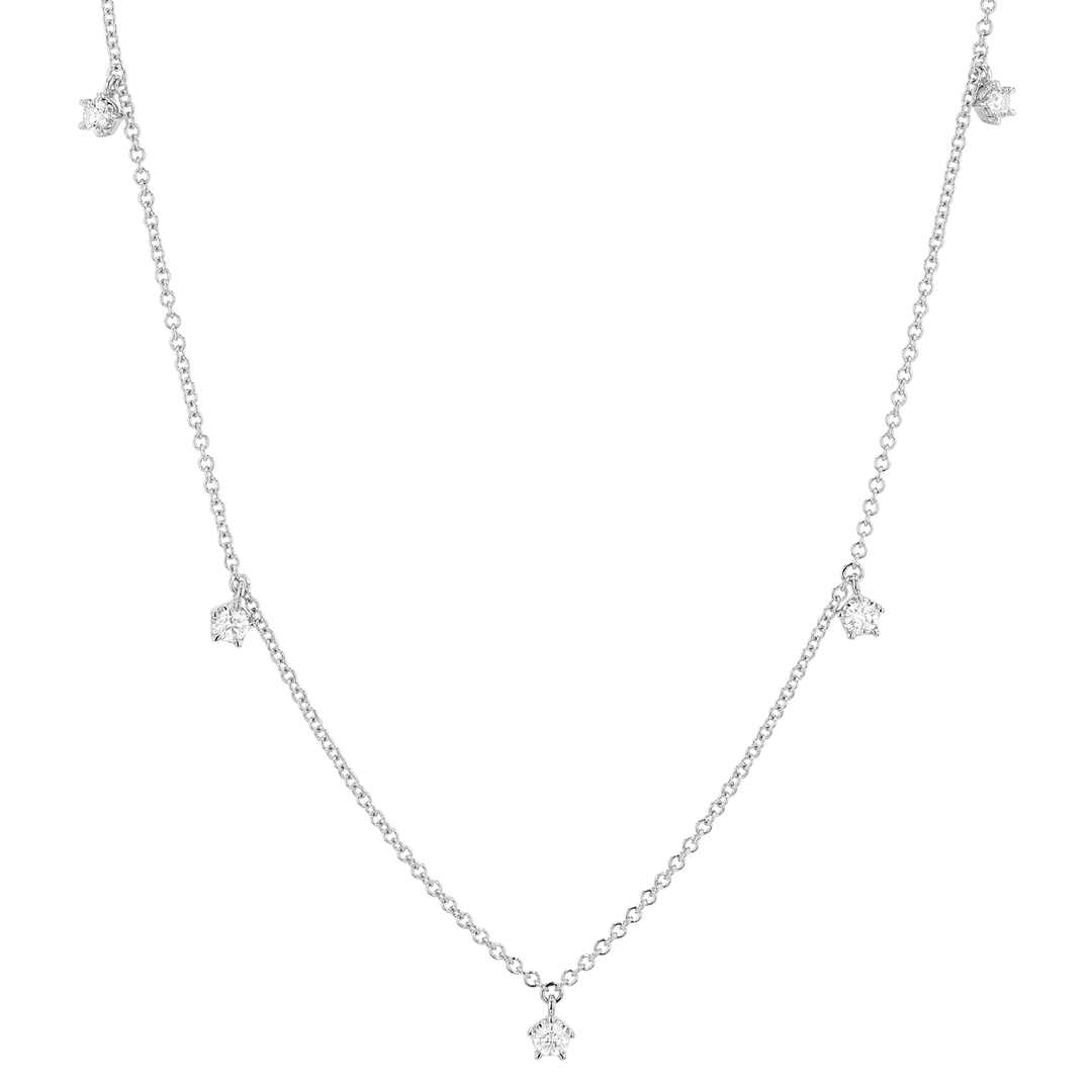 Joyful 18k White Gold and Diamond .54 Total Weight 24 Inch Necklace