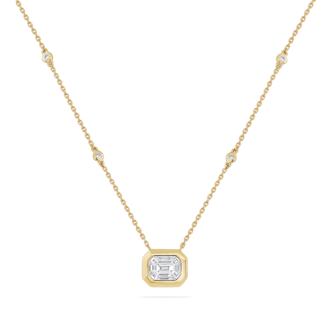 14k Yellow Gold and Diamonds By the Yard  .90 Total Weight Necklace