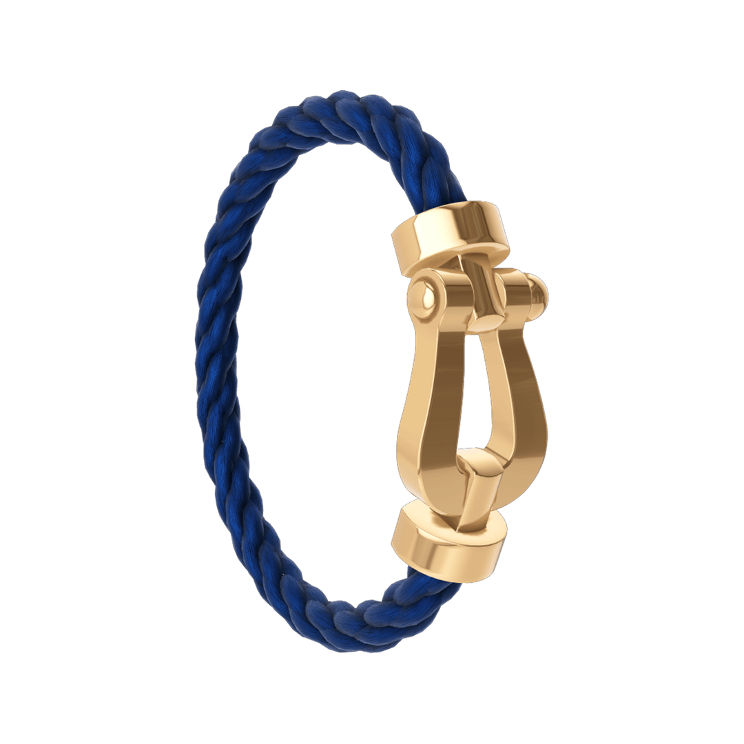 FRED Force 10 Navy Cable with 18k Yellow Gold Extra LG Buckle, Exclusively at Hamilton Jewelers