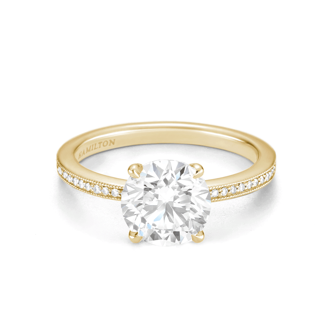 Hamilton 1912 Collection 18k Yellow Gold and 0.16 Total Weight Diamond Engagement Mounting Ring
