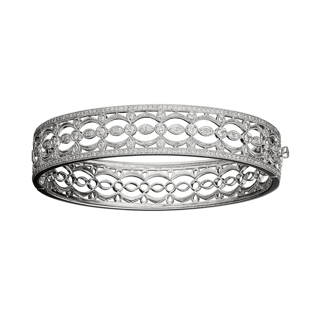 Hamilton Heritage Collection 18k Wide 12mm Diamond 1.52 Total Weight Bangle