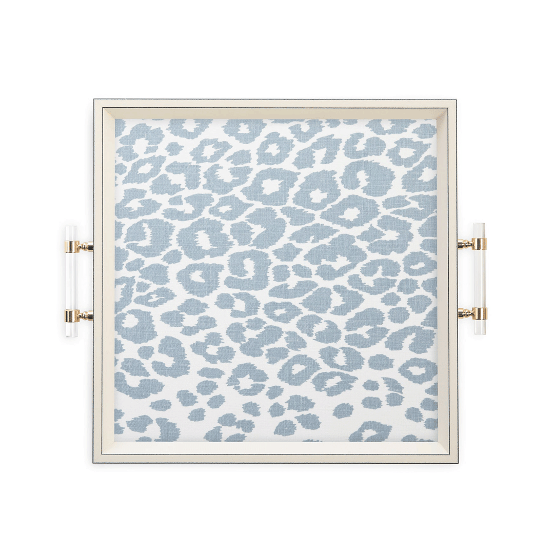 Iconic Blue Leopard 17x17 Tray