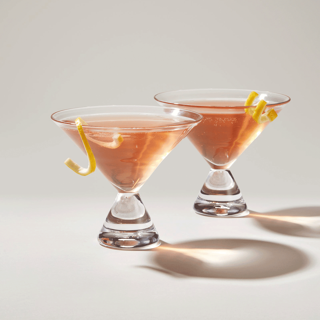 Simon Pearce Westport Stemless Martini Glasses Set of 2